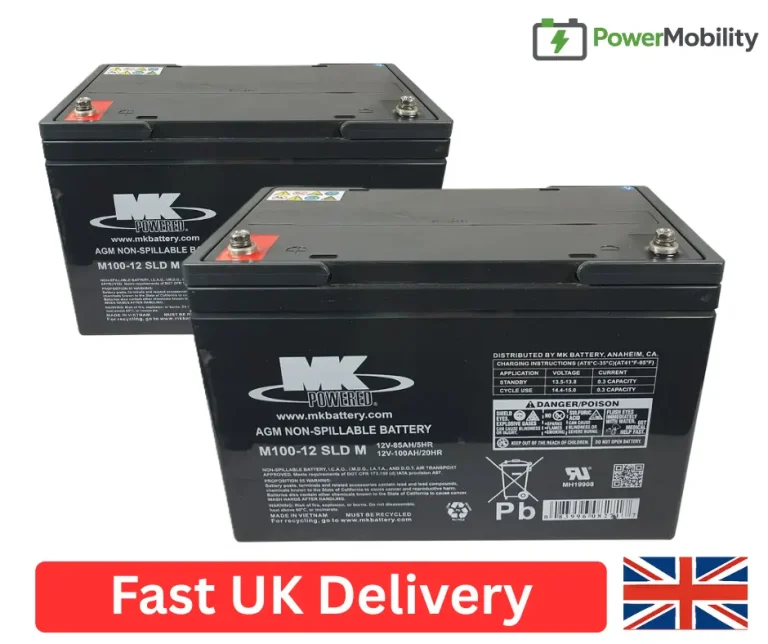 100ah 12v MK battery pair serious power in this heavy duty mobility scooter batteries