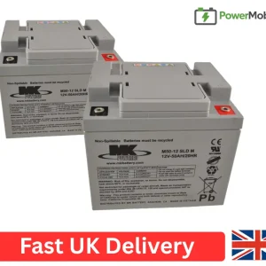 50ah 12v MK battery pair Mobility scooter batteries. reliable UK delivery