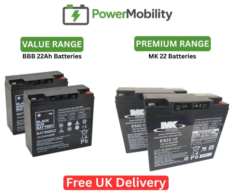 22Ah Mobility Scooter Batteries Pair |UK wide supplier