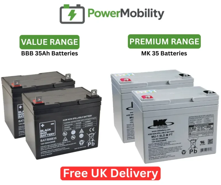 35Ah Mobility Scooter Batteries Pair | PowerMob UK